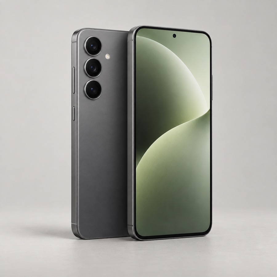 Graphite 5G smartphone shown from the front and back
